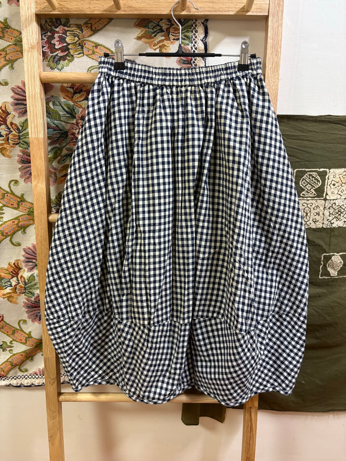 일본 st 모리 체크 벌룬 롱 스커트  상품이미지5