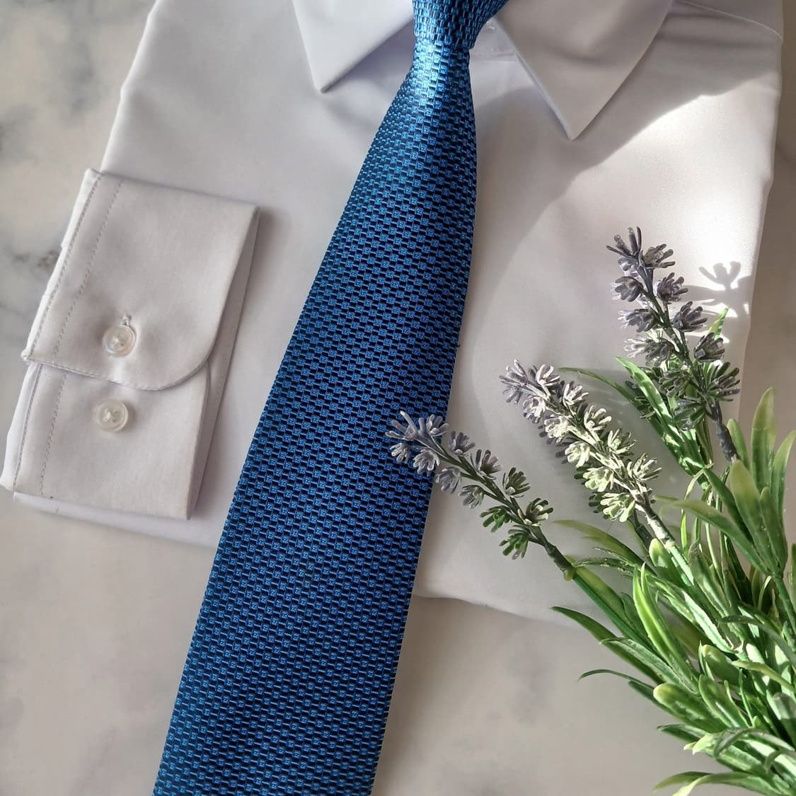 밀라숀 실크 블루 텍스처 자카드 넥타이 8cm A등급 A19049
 상품이미지5