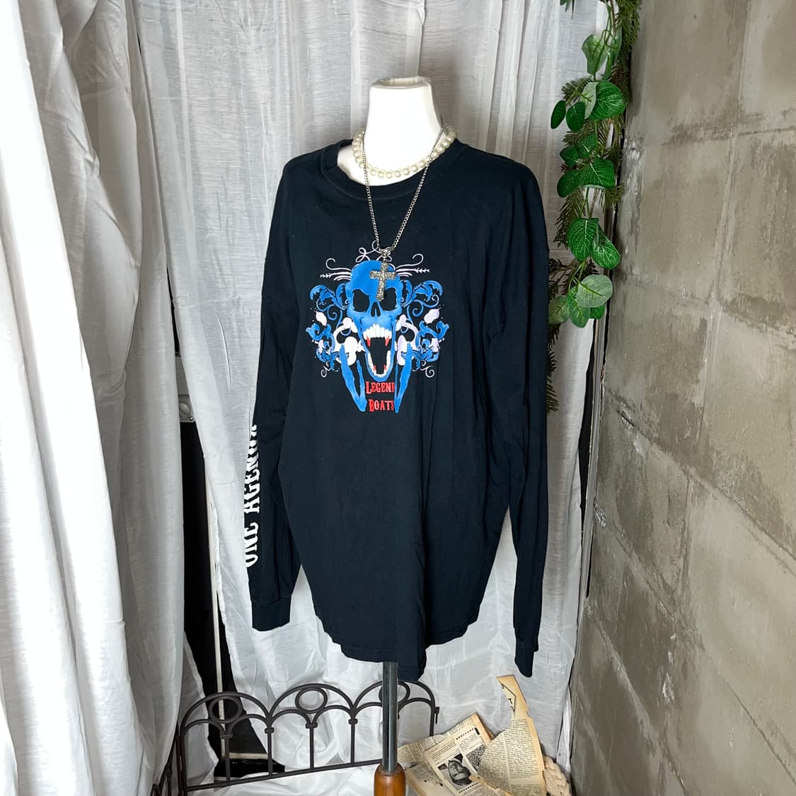 고스펑크 스컬 롱슬리브 상품이미지1