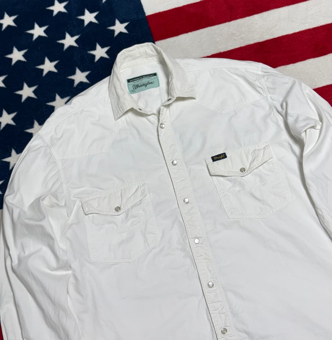 랭글러화이트 웨스턴셔츠 Wrangler Western Shirt [XL] 상품이미지4