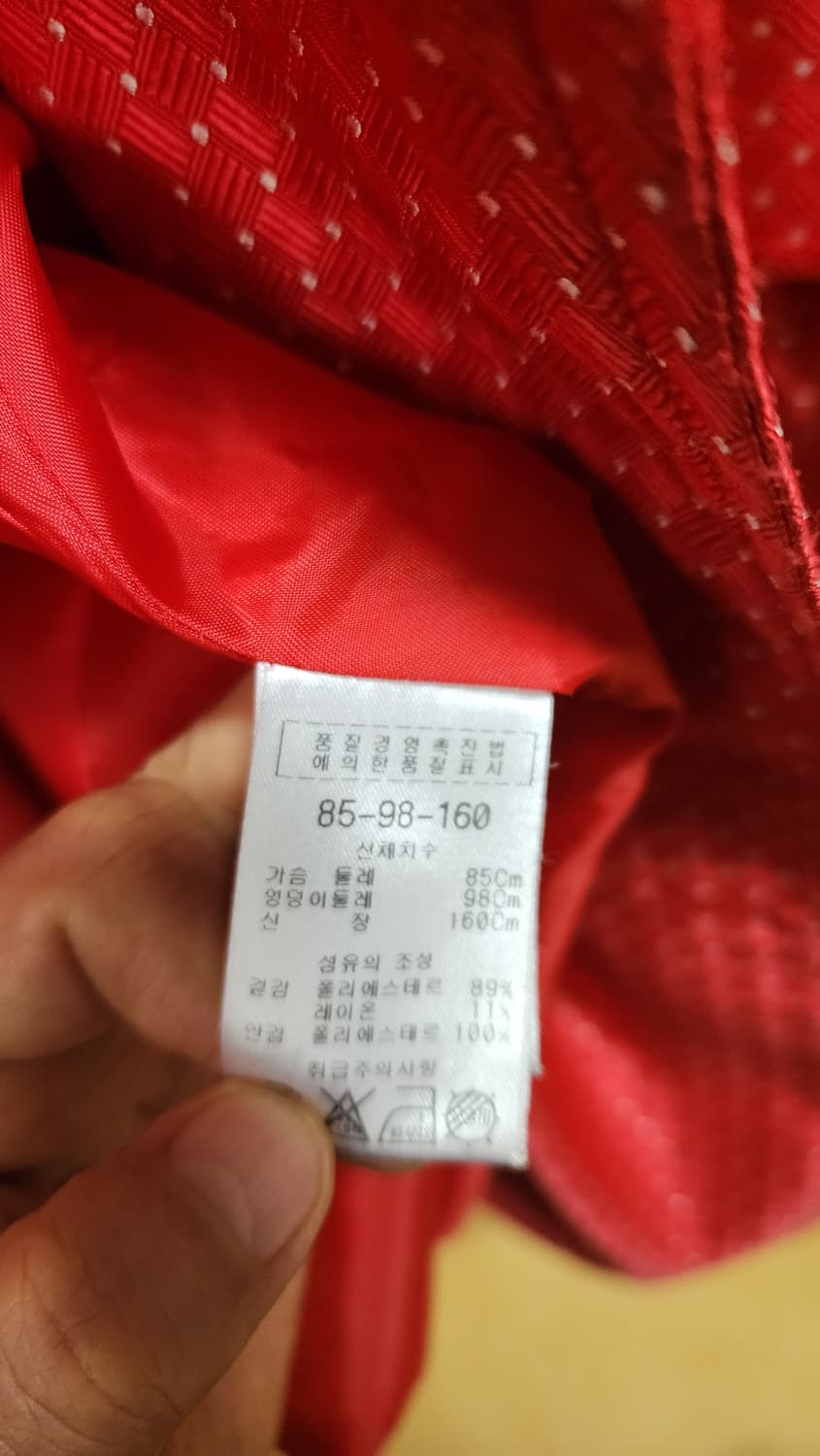 DEESSE 빨간색 땡땡이 패턴 코트 상품이미지4