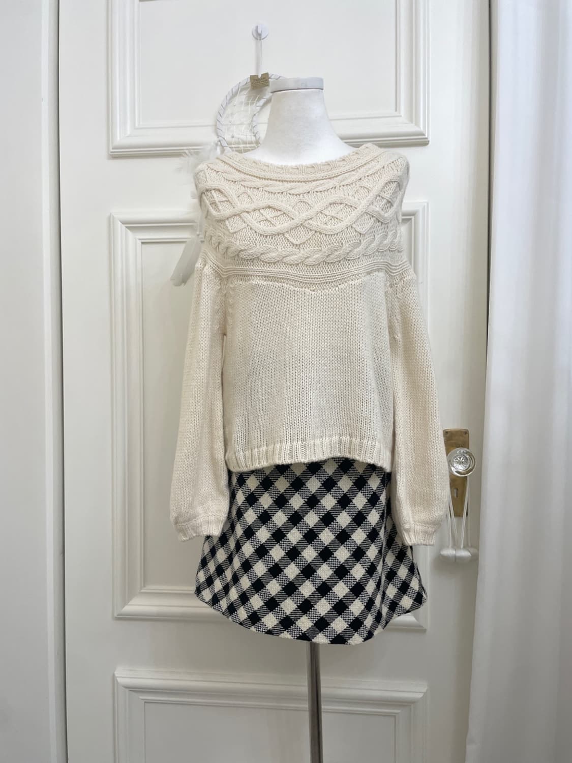 EARTH ivory twist point wool sweater 상품이미지2