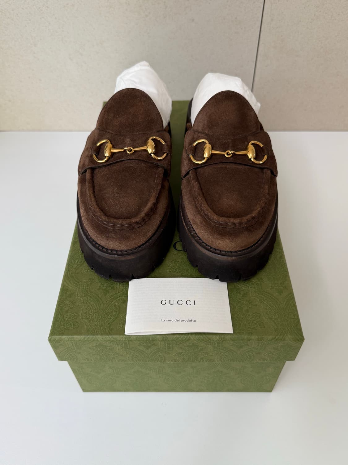 정품 구찌 브라운 스웨이드 뮬 상품이미지2