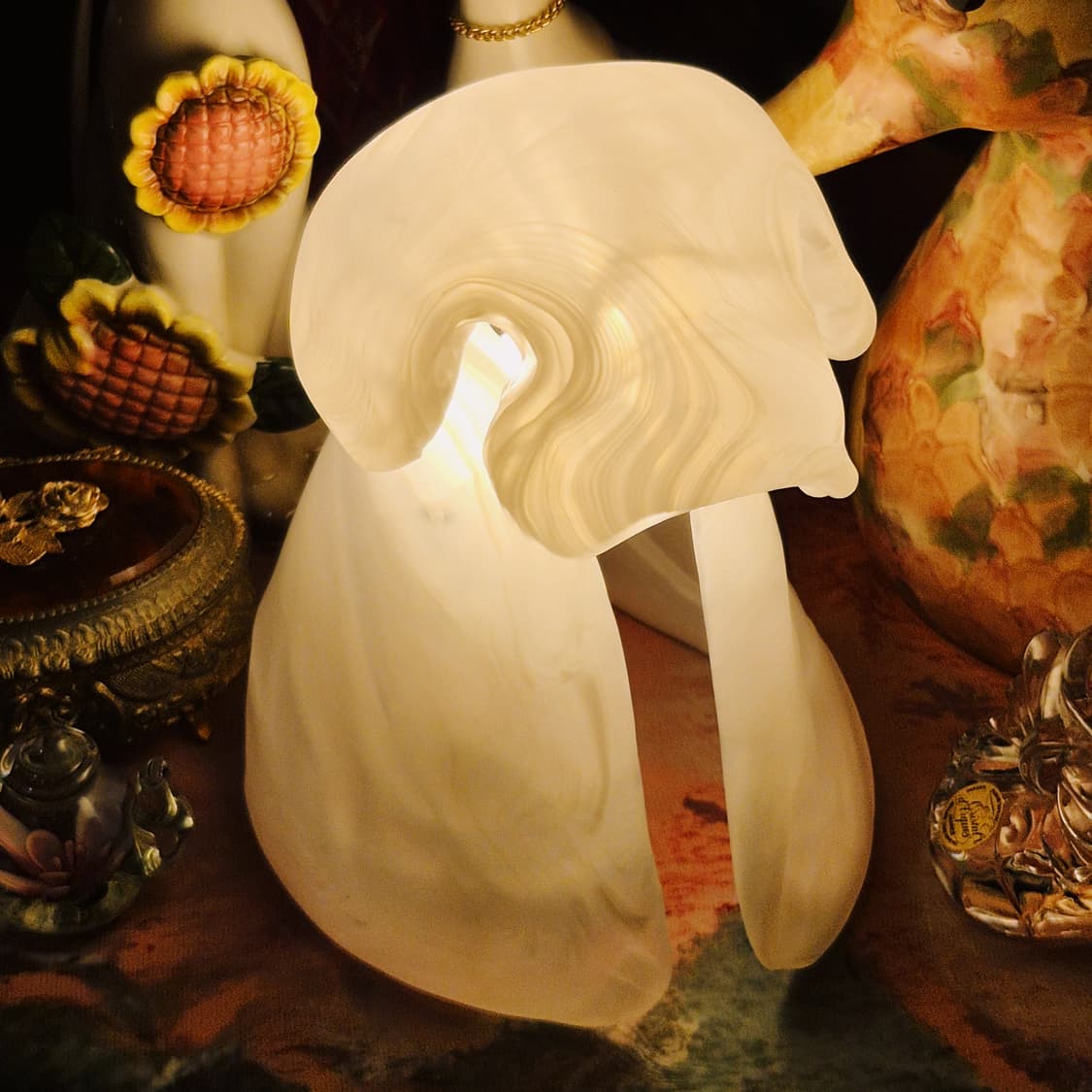 80s 츠키요노 스튜디오 불투명 마블 강아지 램프 상품이미지8