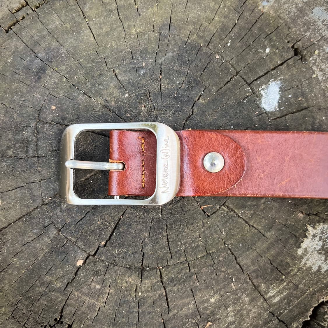넘버나인 라운드 버클 리얼 레더 벨트 상품이미지3