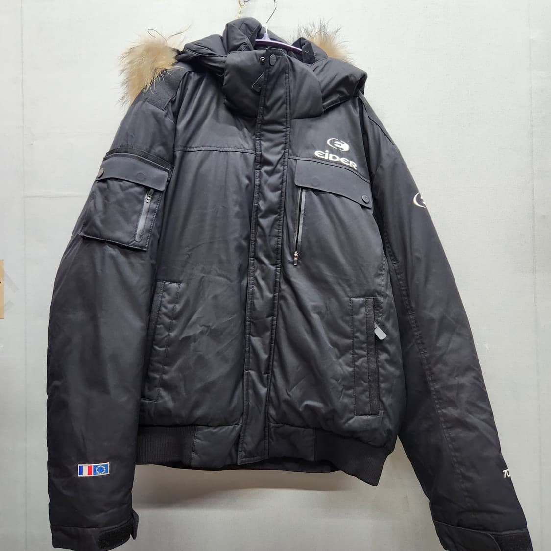 아이더 700 덕다운 후드(너구리)숏패딩 L(XL) 상품이미지1