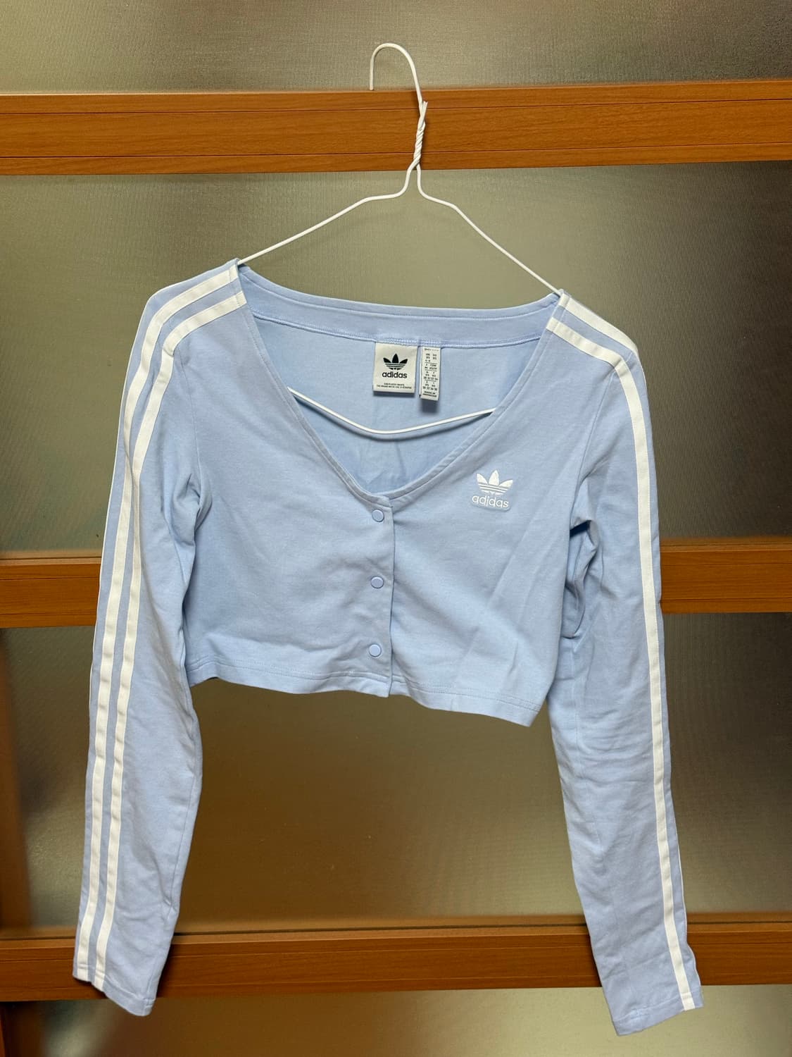 아디다스 져지 롱슬리브 가디건 XS 하늘색 상품이미지3