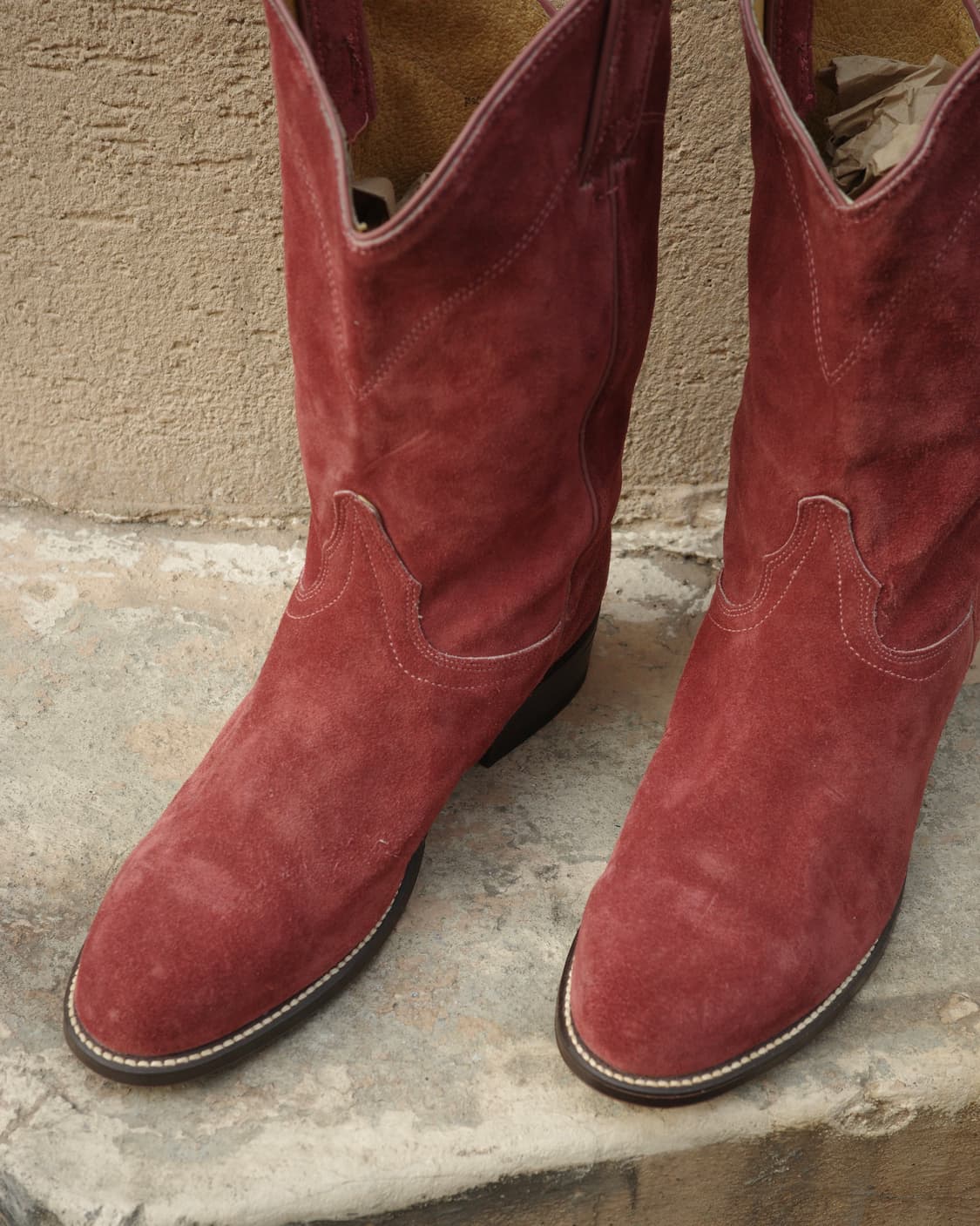 80s 랭글러 체리 스웨이드 페코스 드레스 부츠 상품이미지2