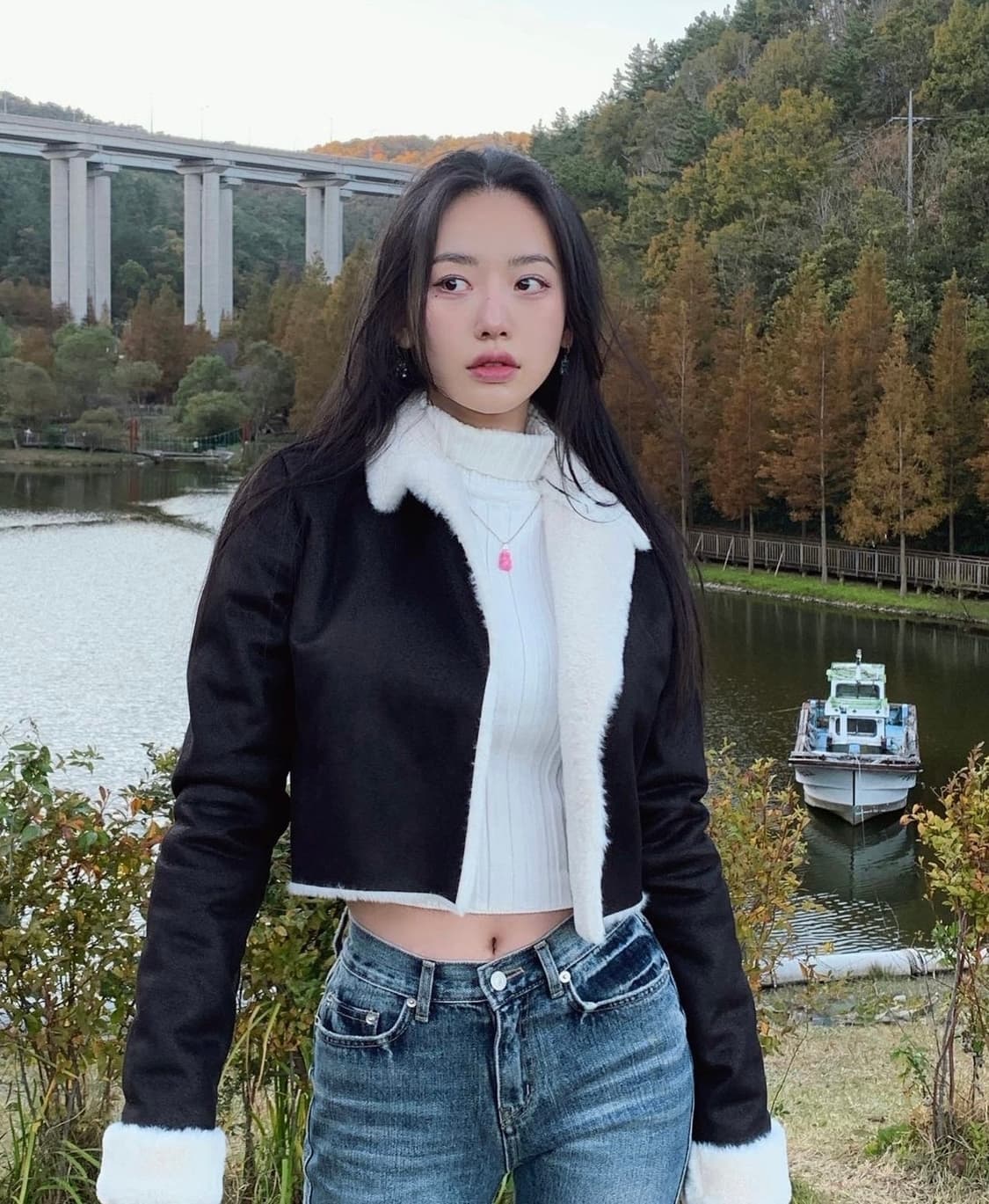 페일제이드 시어링 자켓 무스탕 블랙 상품이미지2