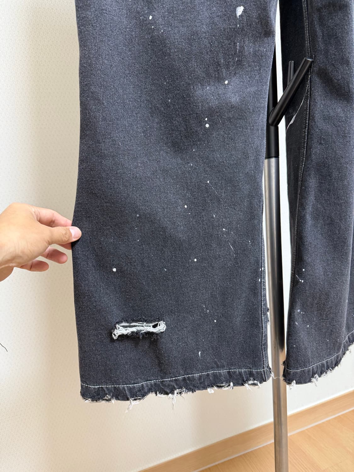 빈티지 와이드 플레어 블랙진 상품이미지10