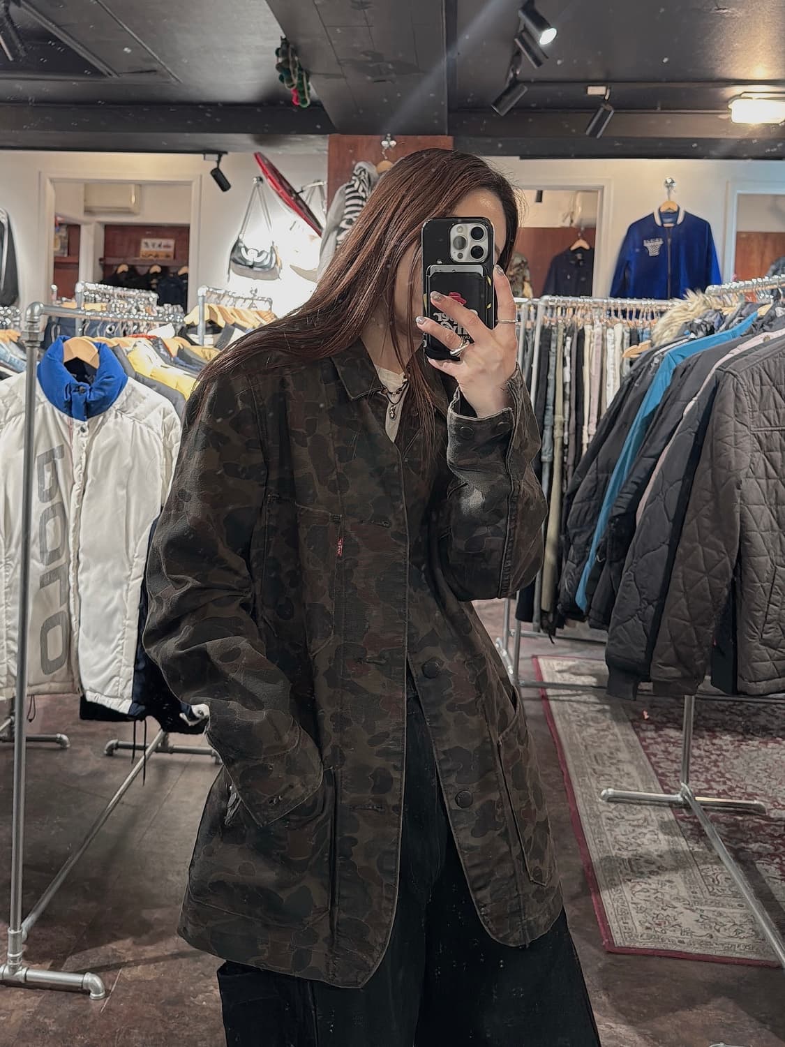 리바이스 카모 커버울 워크 자켓 S 상품이미지7