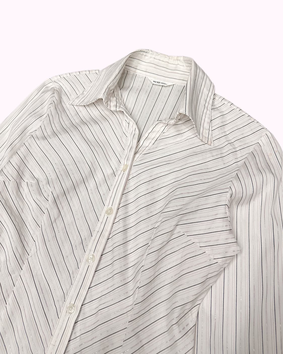 stripe open collar blouse 상품이미지2