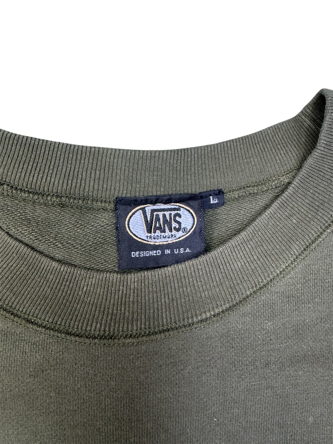 빈티지 90s 반스 VANS USA 스웻셔츠 맨투맨 올리브 L 상품이미지3
