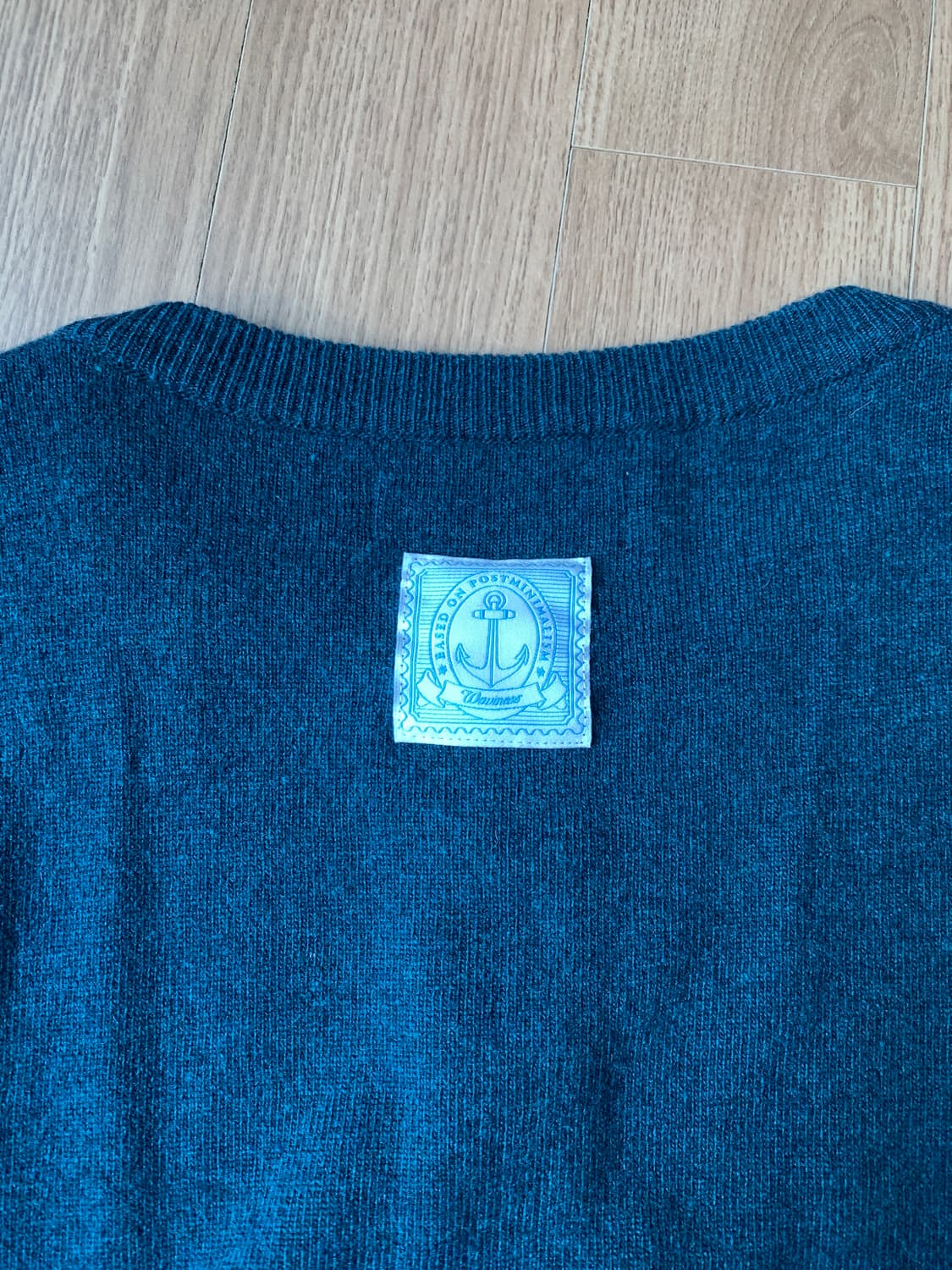 웨이비니스 버튼 풀오버 헨리넥 니트 터콰이즈 size 2 상품이미지3