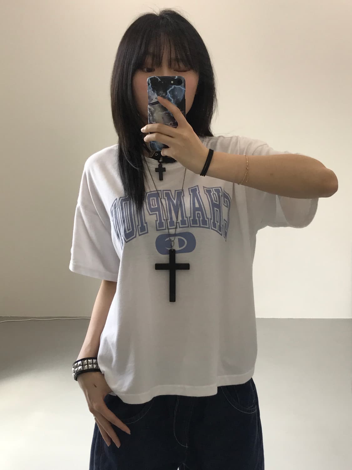 챔피언 프린팅 반팔 상품이미지2