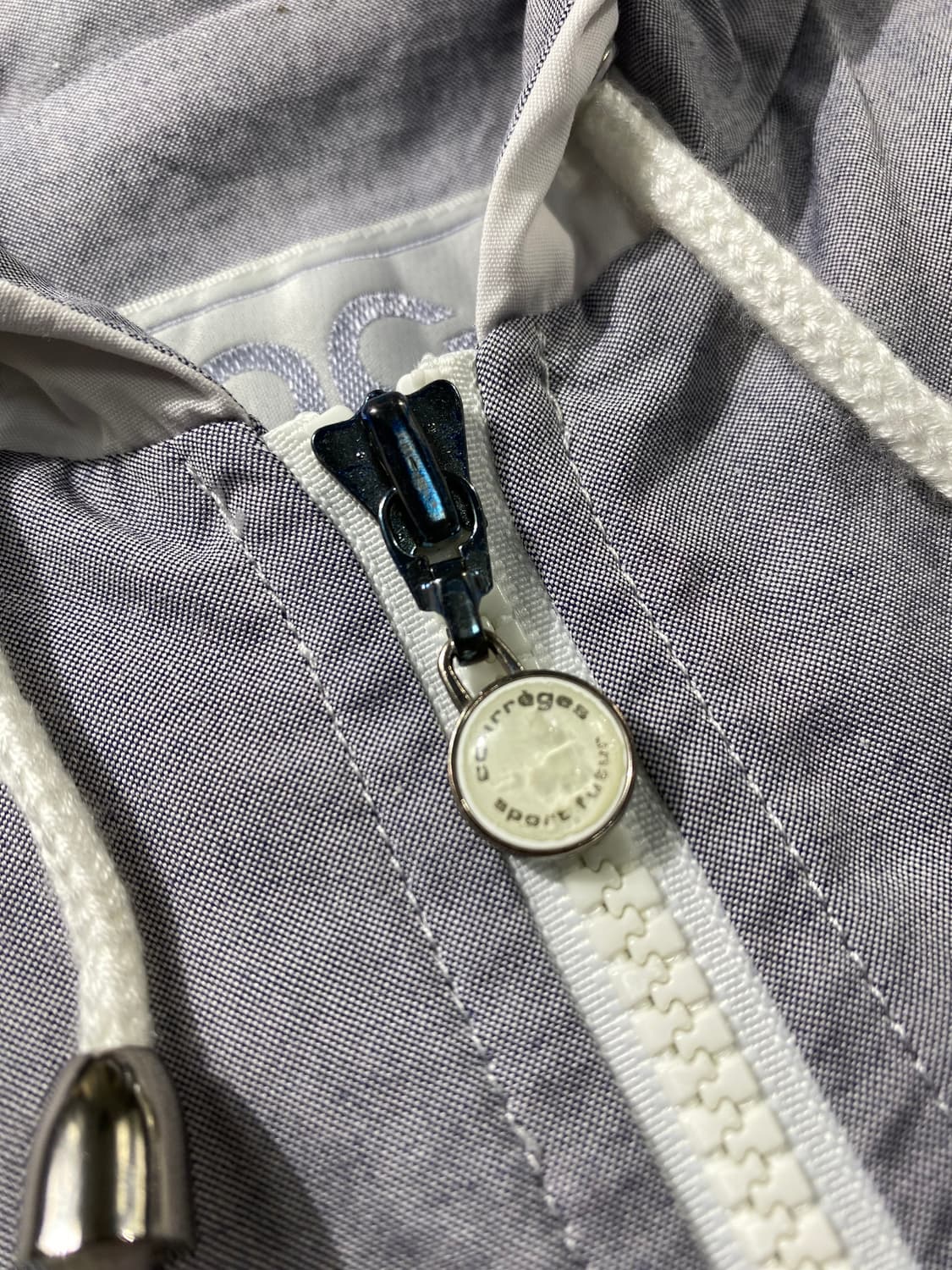 [L] 90s Courreges 꾸레쥬 코튼 후드 사파리 자켓 상품이미지5