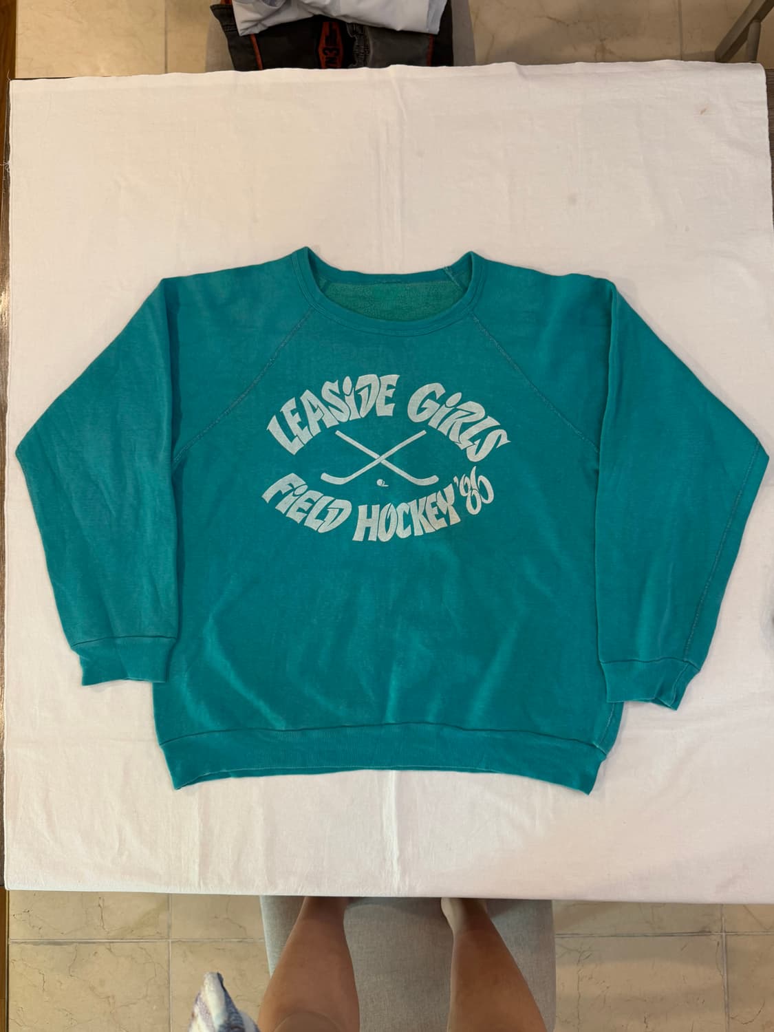80s USA 빈티지 필드하키 맨투맨 스웻셔츠 에메랄드 상품이미지2