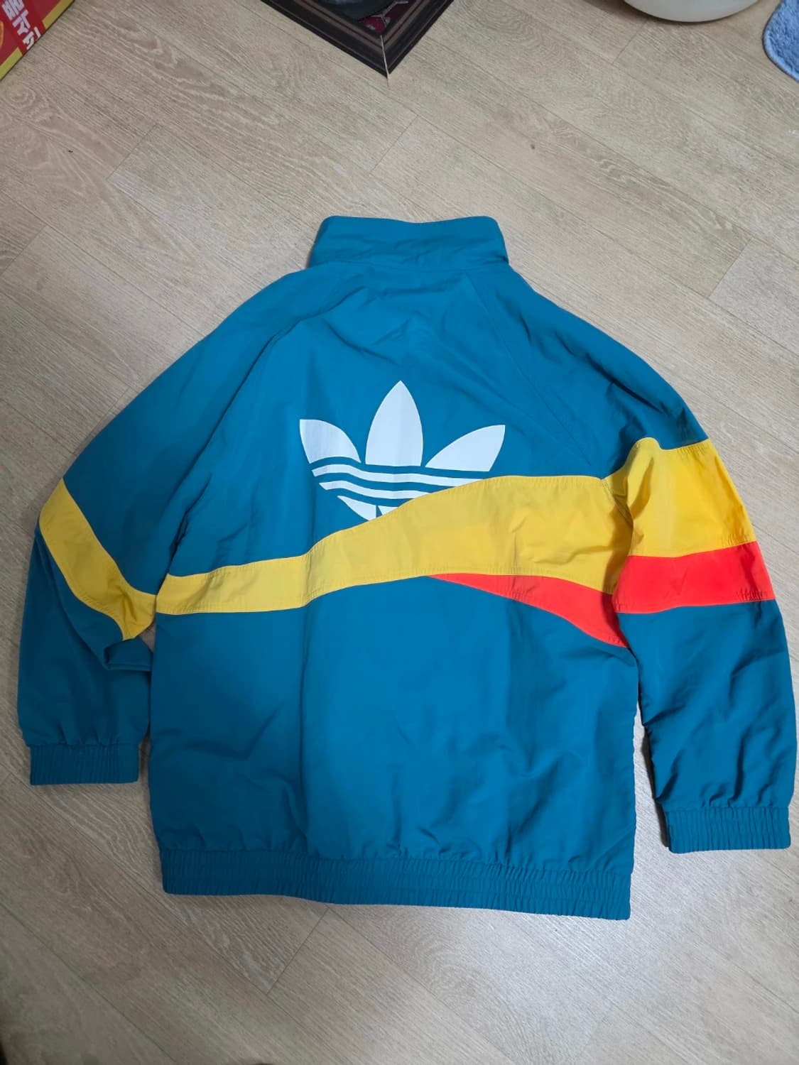 아디다스 컬러블록 오버핏 바람막이 자켓 M 상품이미지1