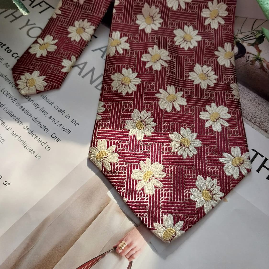 소니아 리키엘 실크 플라워 자카드 넥타이 9.5cm A+등급 K1366
 상품이미지4