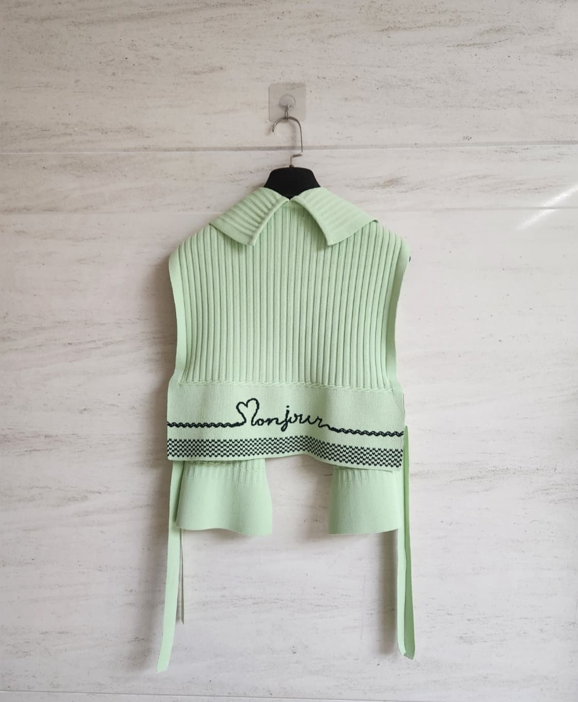 오즈세컨 세일러카라 골지니트 베스트 프리사이즈 상품이미지3