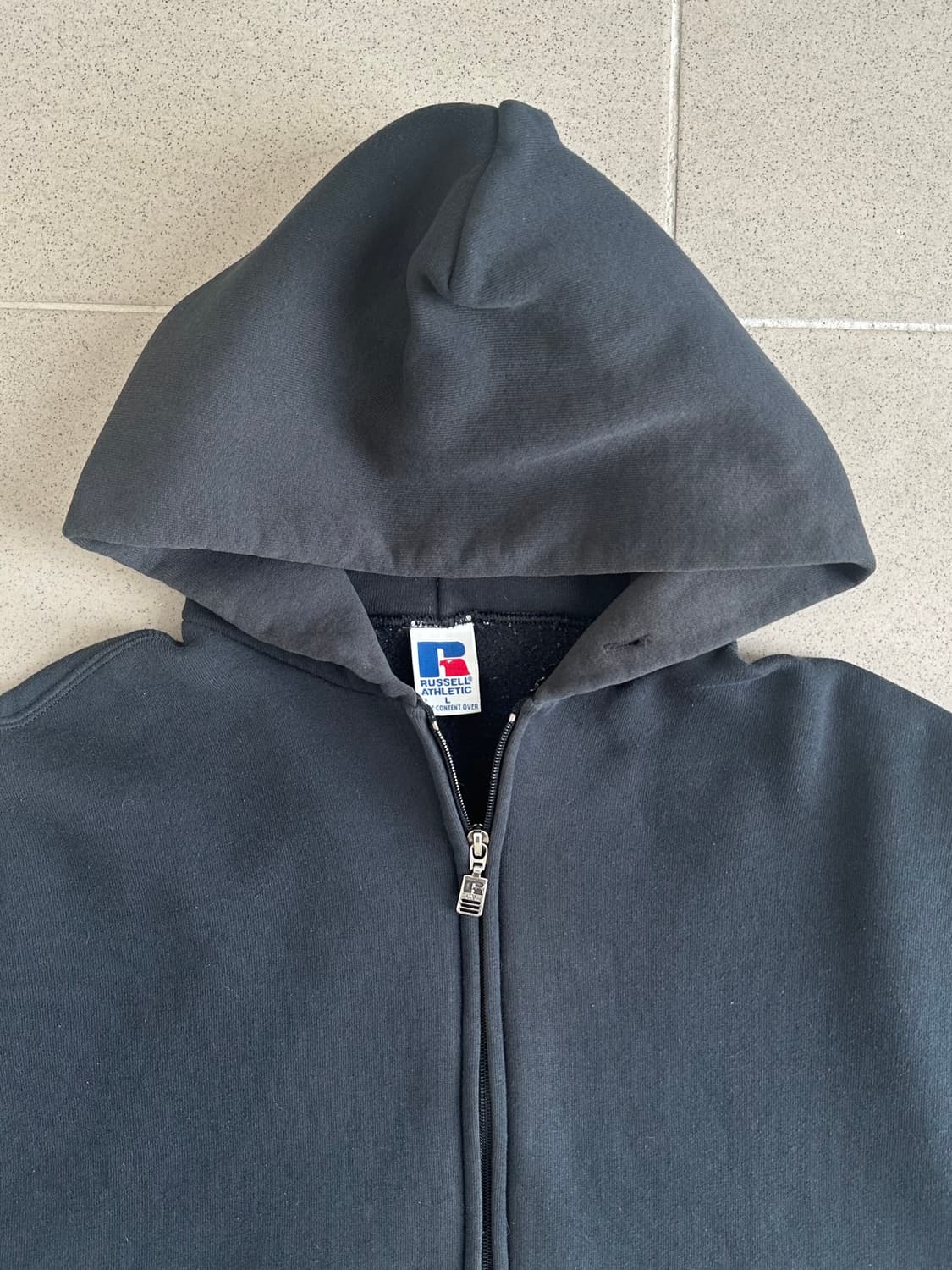90s 빈티지 러셀 후드집업 블랙 L 상품이미지3