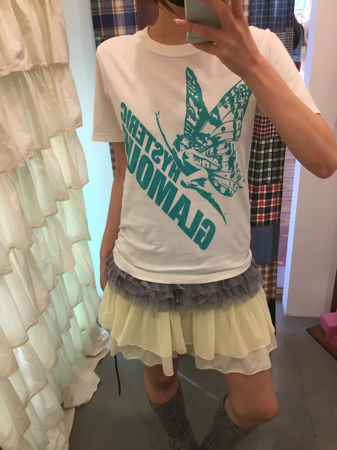 히스테릭글래머 민트 나비 티셔츠 상품이미지3