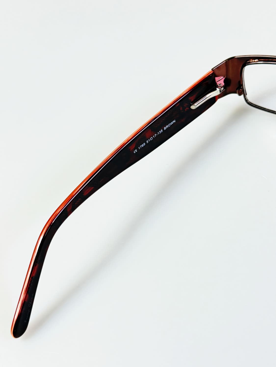 90s TOKIO 브라운 메탈 투브릿지 슬림 스퀘어 빈티지 안경 상품이미지8