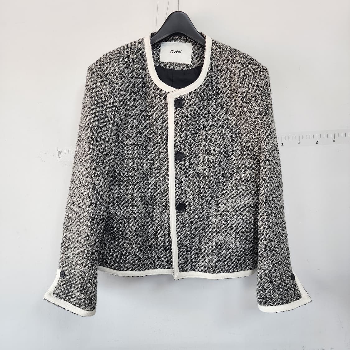 OWN 트위드 노카라 자켓 상품이미지1