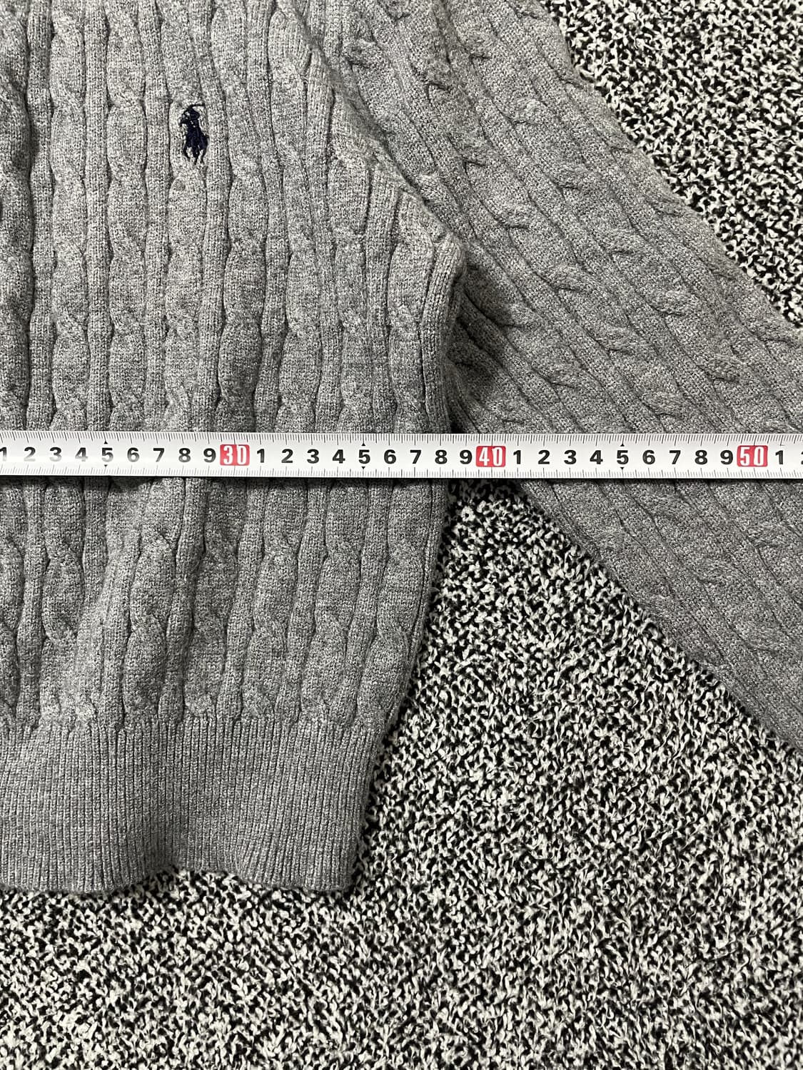빈티지9. 폴로랄프로렌 케이블 크롭 니트 가디건 그레이 상품이미지5