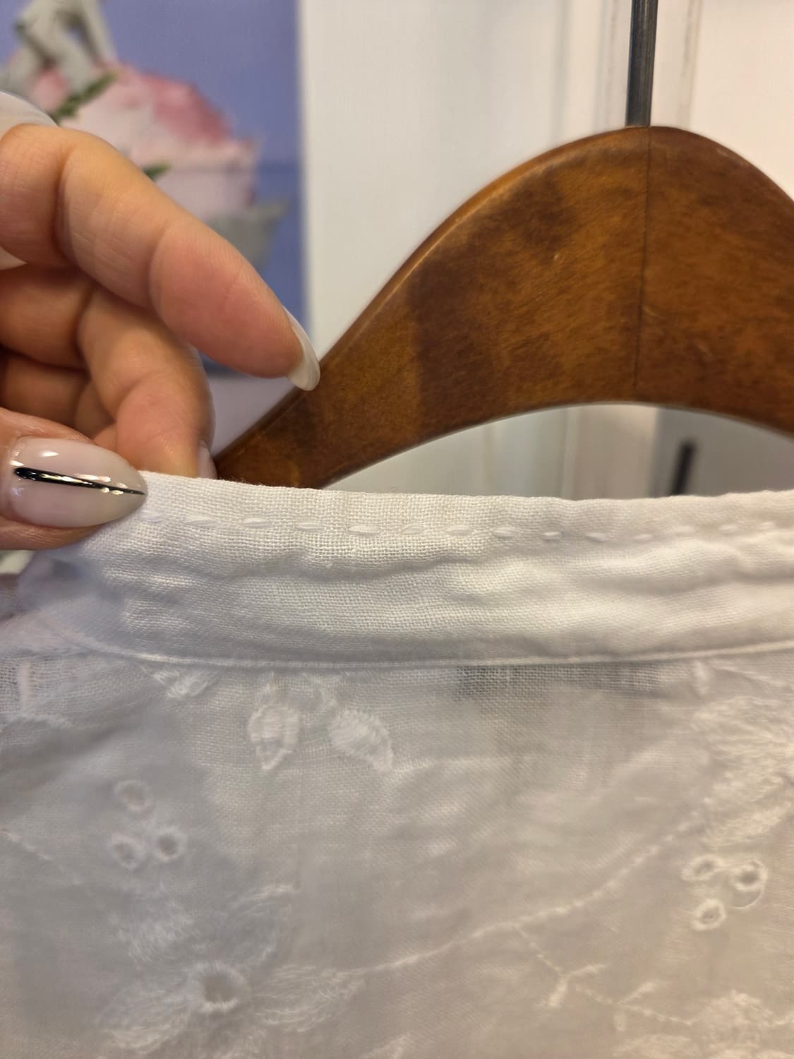 김동순 울티모 아일렛 레이스 린넨 셔츠 블라우스 상품이미지5