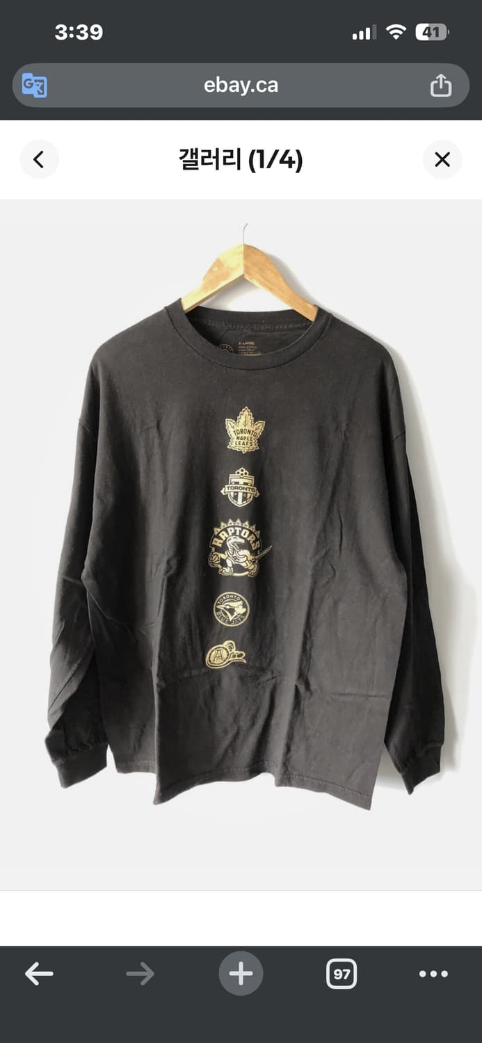 NBA 토론토 랩터스 X 드레이크 머천 굿즈 긴팔 XL 상품이미지1