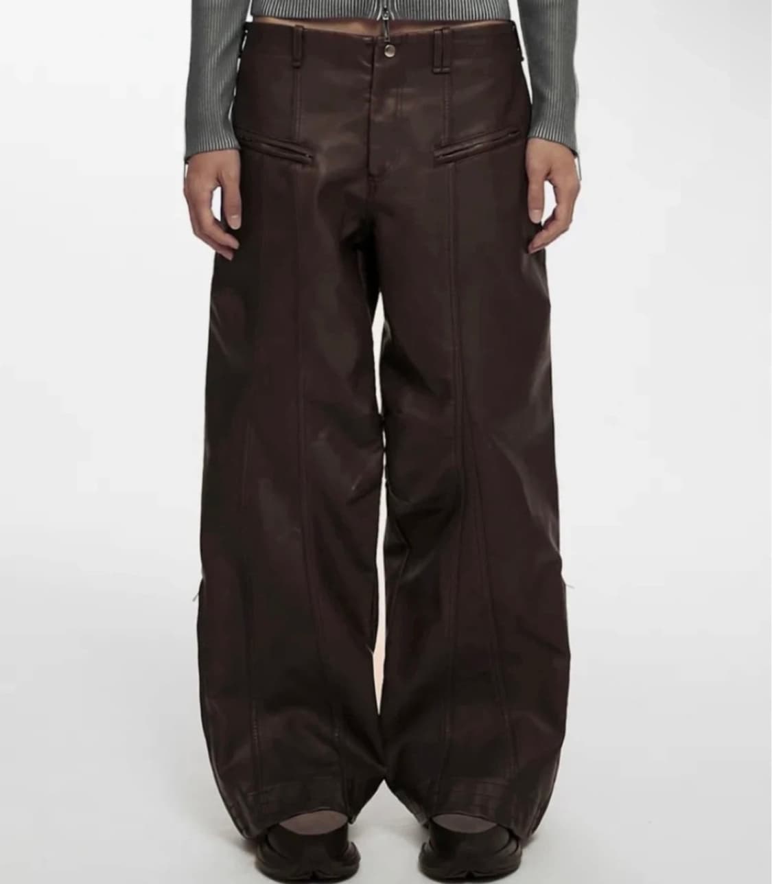 INDUSTRIAL LEATHER PANTS (UNISEX) BROWN  상품이미지1