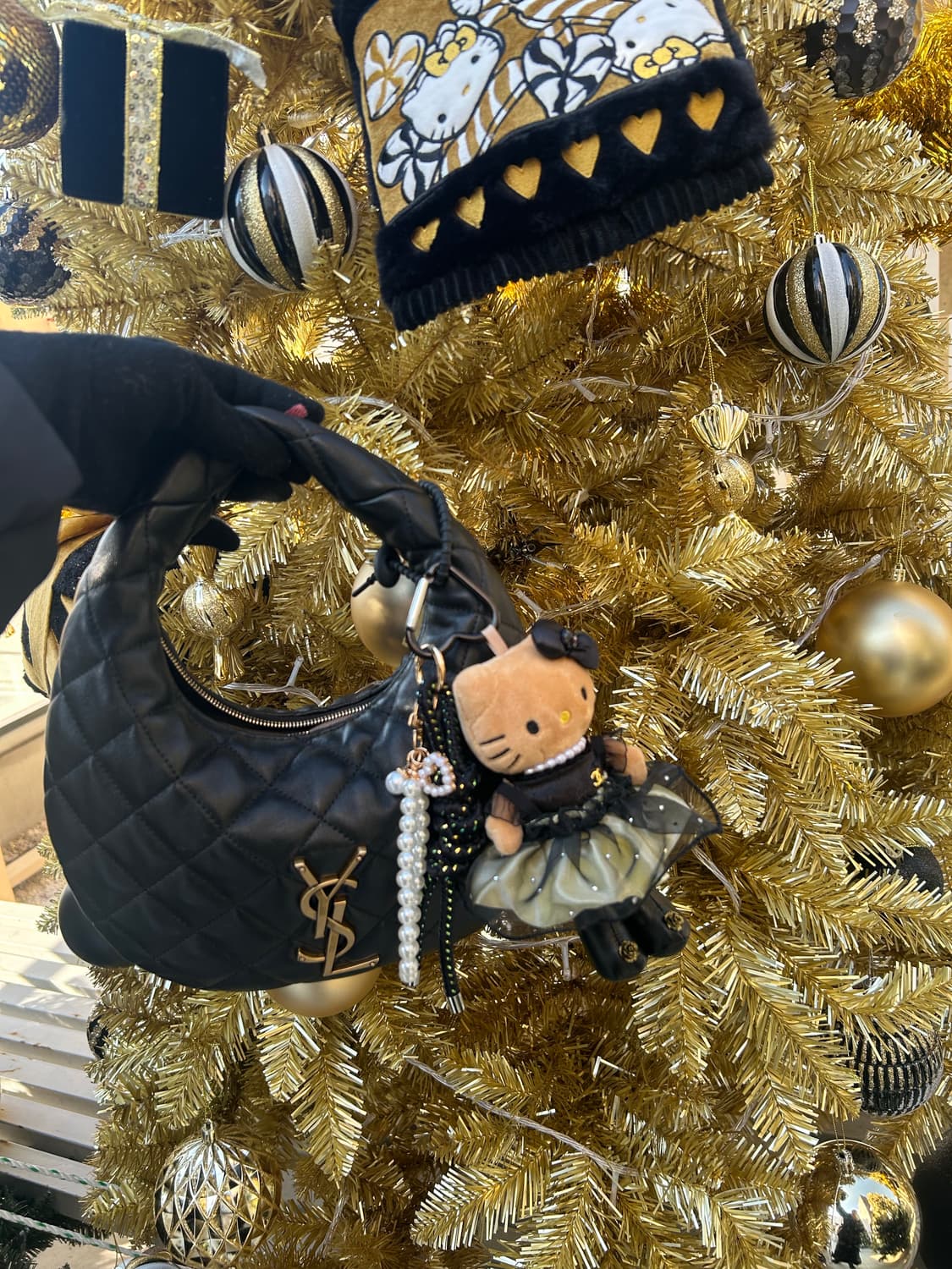 (24)롱다리키티 커스텀키링_ 🖤블랙 시스루 샤 원피스 상품이미지1