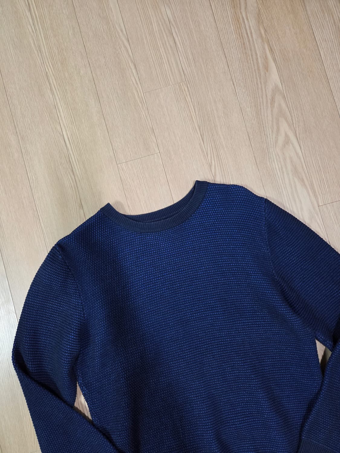 빔즈 인디고 블루 니트 롱 슬리브 티셔츠 상품이미지2