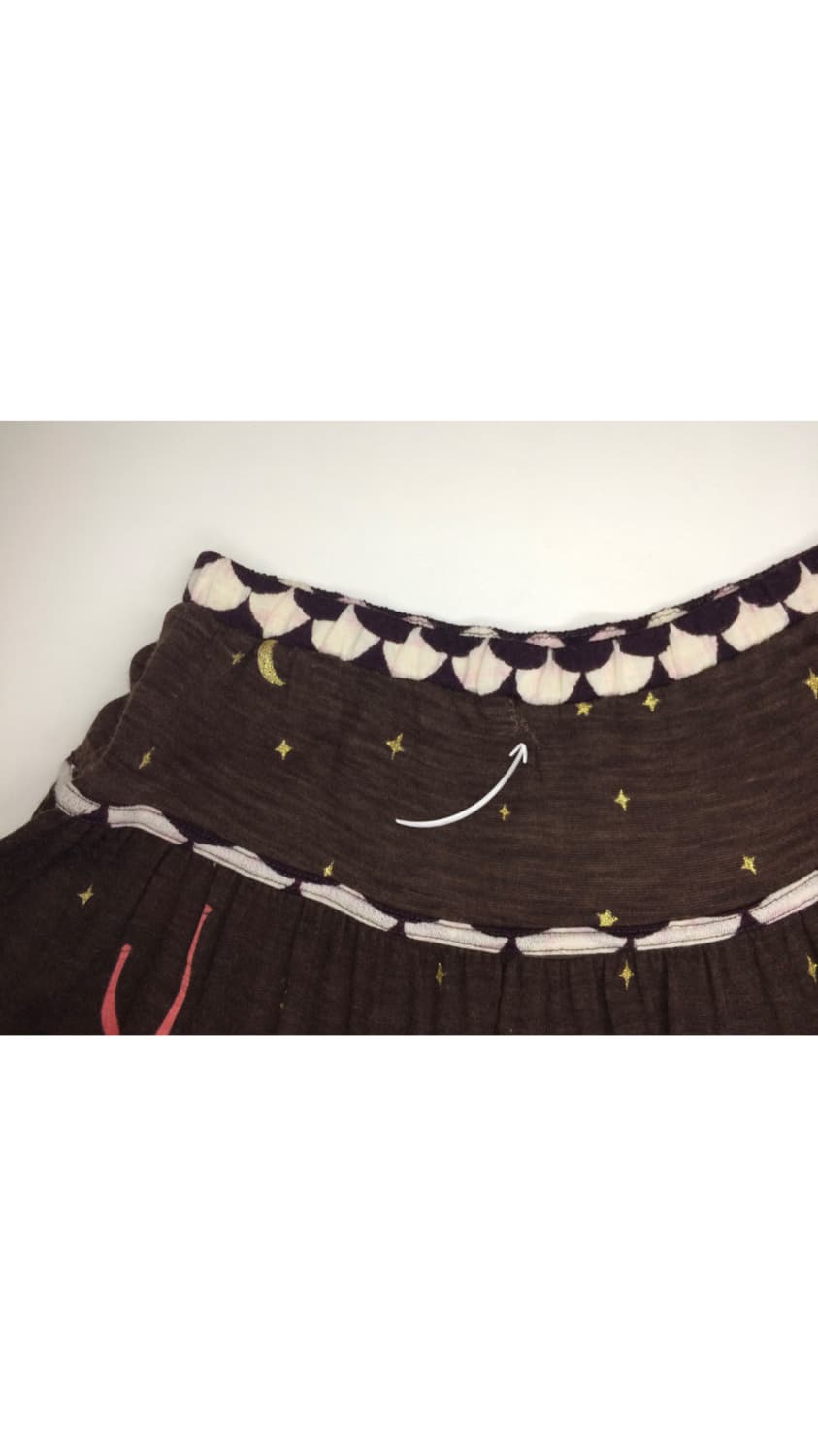 츠모리 치사토 브라운 프린팅 프릴 스커트 상품이미지4