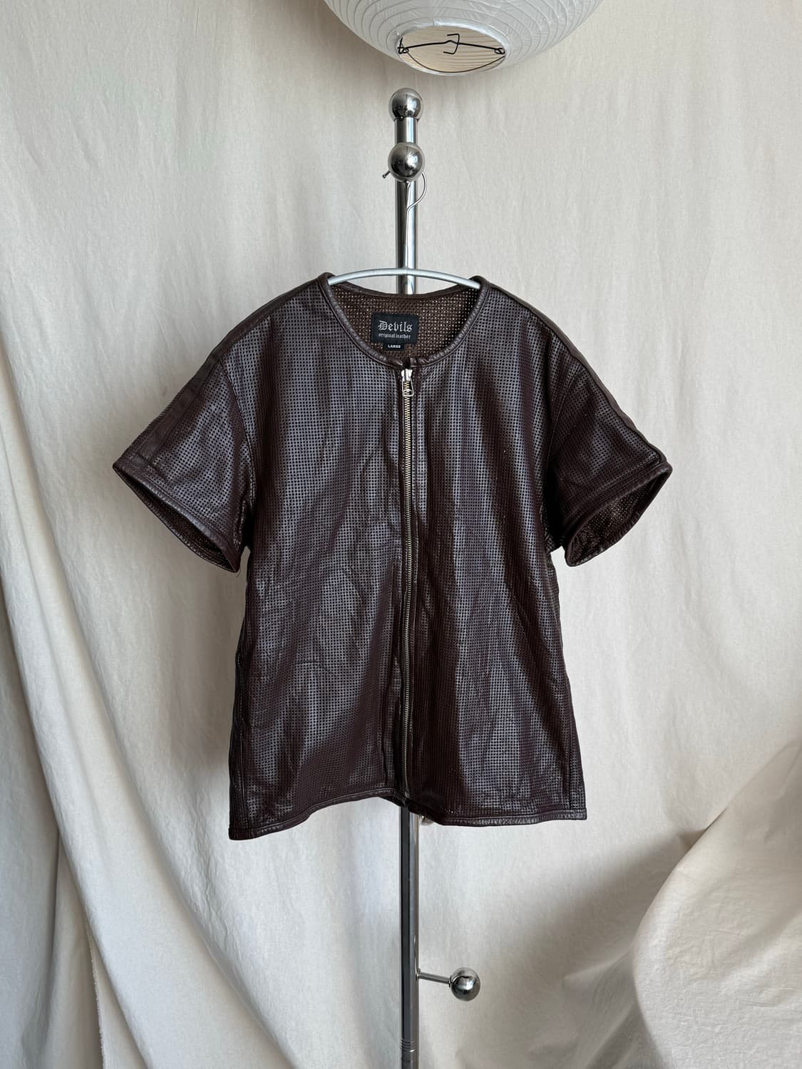 Vintage 집업 레더 반팔 자켓 상품이미지1