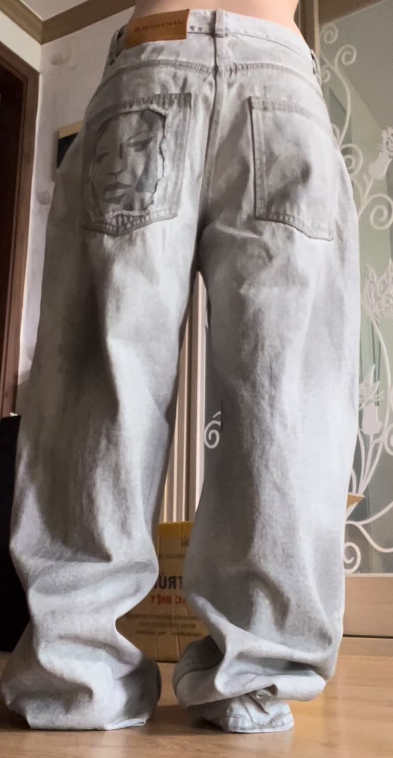 위캔더스 FACE DENIM PANTS (S.GREY) 상품이미지5