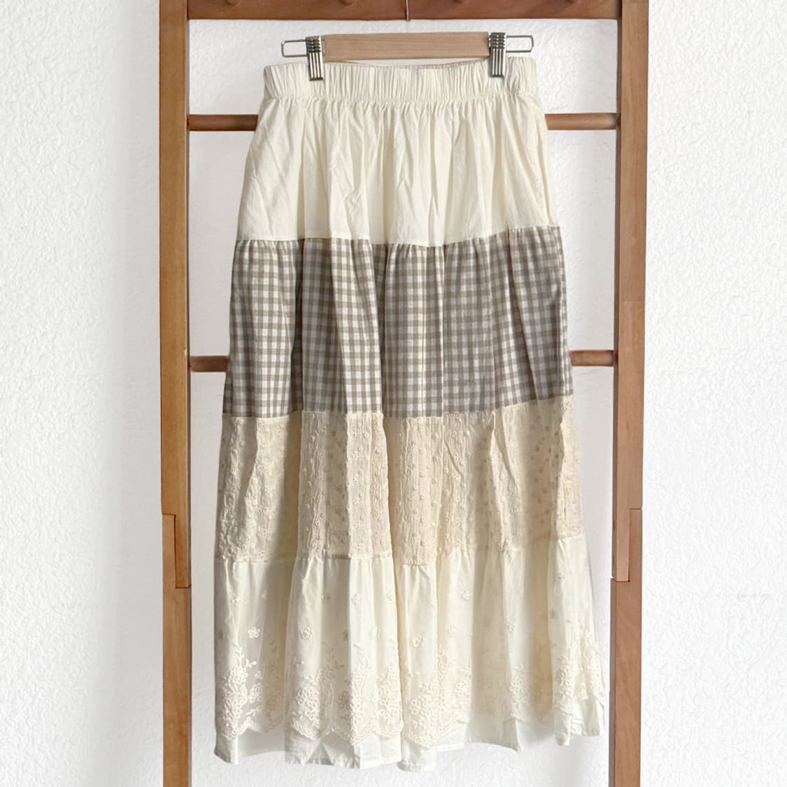 체크 레이어드 스커트 상품이미지5