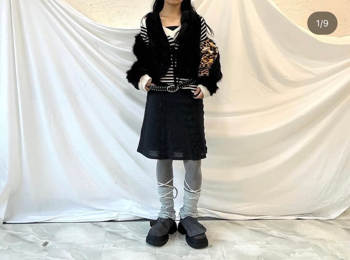 토끼퍼베스트, 여우퍼베스트, 스트라이프니트, 그런지원피스 상품이미지1