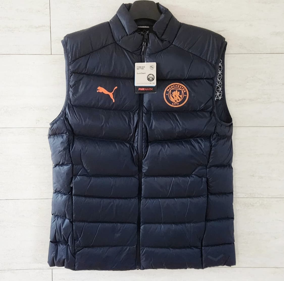 (새상품/해외L)23-24 맨체스터시티 덕다운 패딩조끼 맨시티 축구 상품이미지1