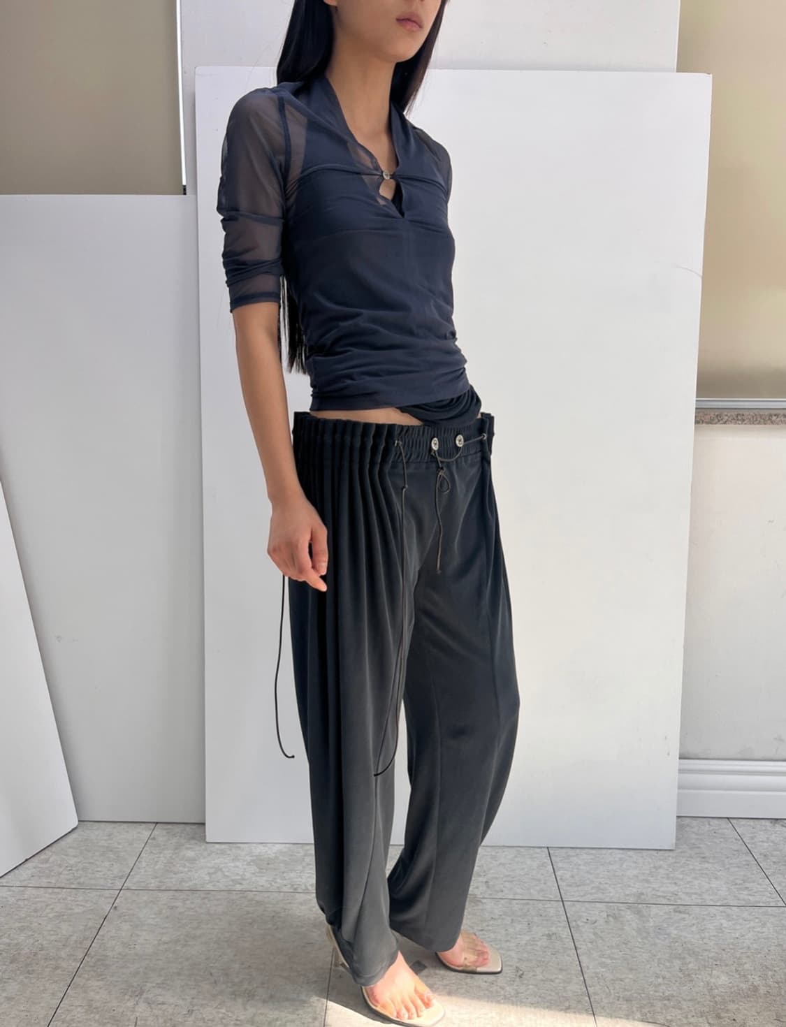 울리카상투스 CURTAIN JOGGER PANT 블랙 상품이미지1