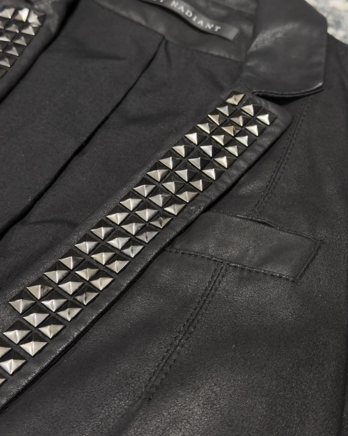 {UNKNOWN} Studs Lam Leather Jacket 상품이미지7