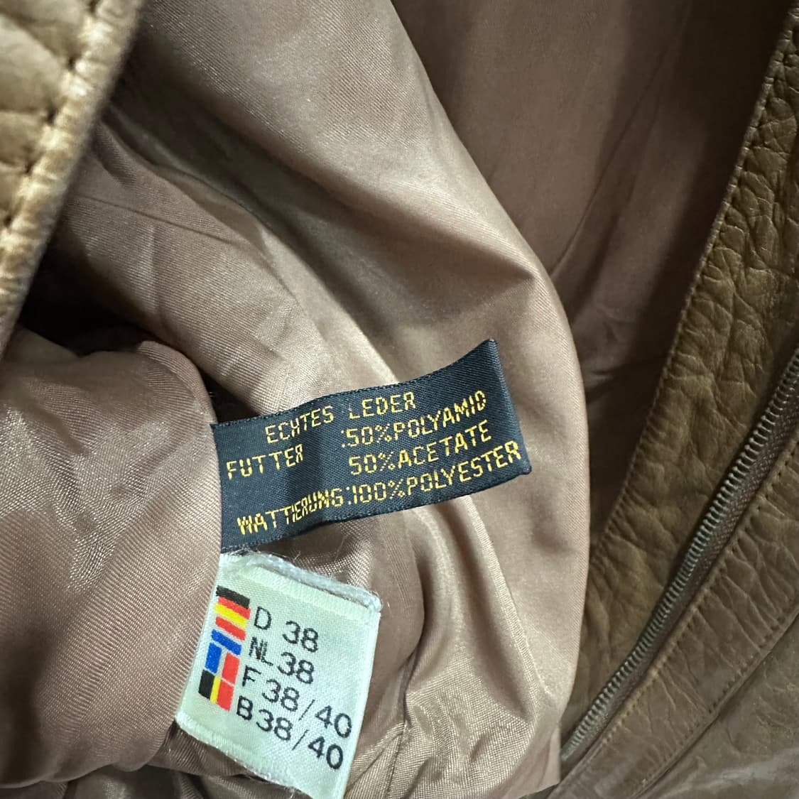 브라운 벨티드 램스킨 가죽 봄버 자켓M-L 상품이미지7