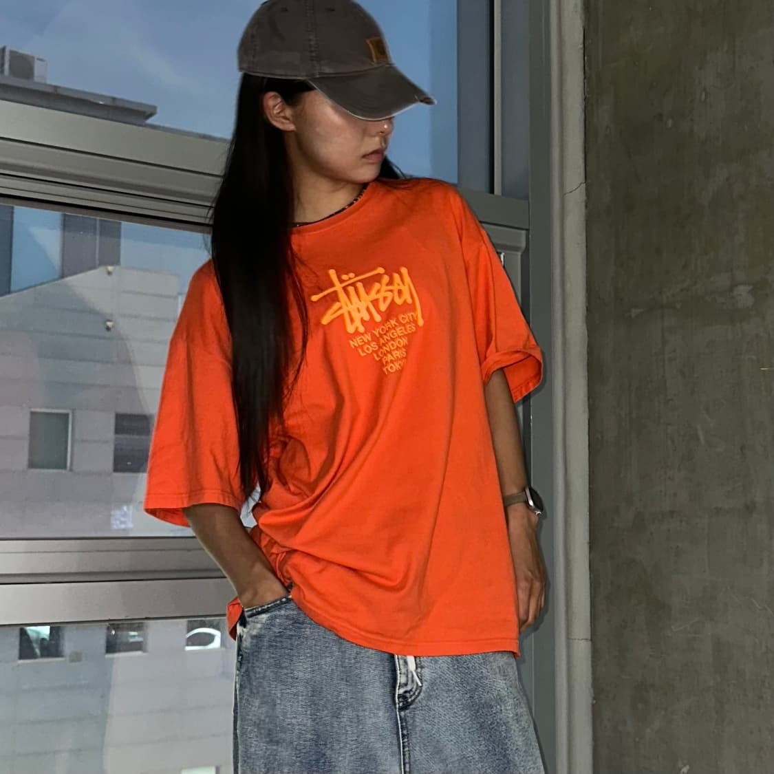 Stussy orange t-shirt 상품이미지2