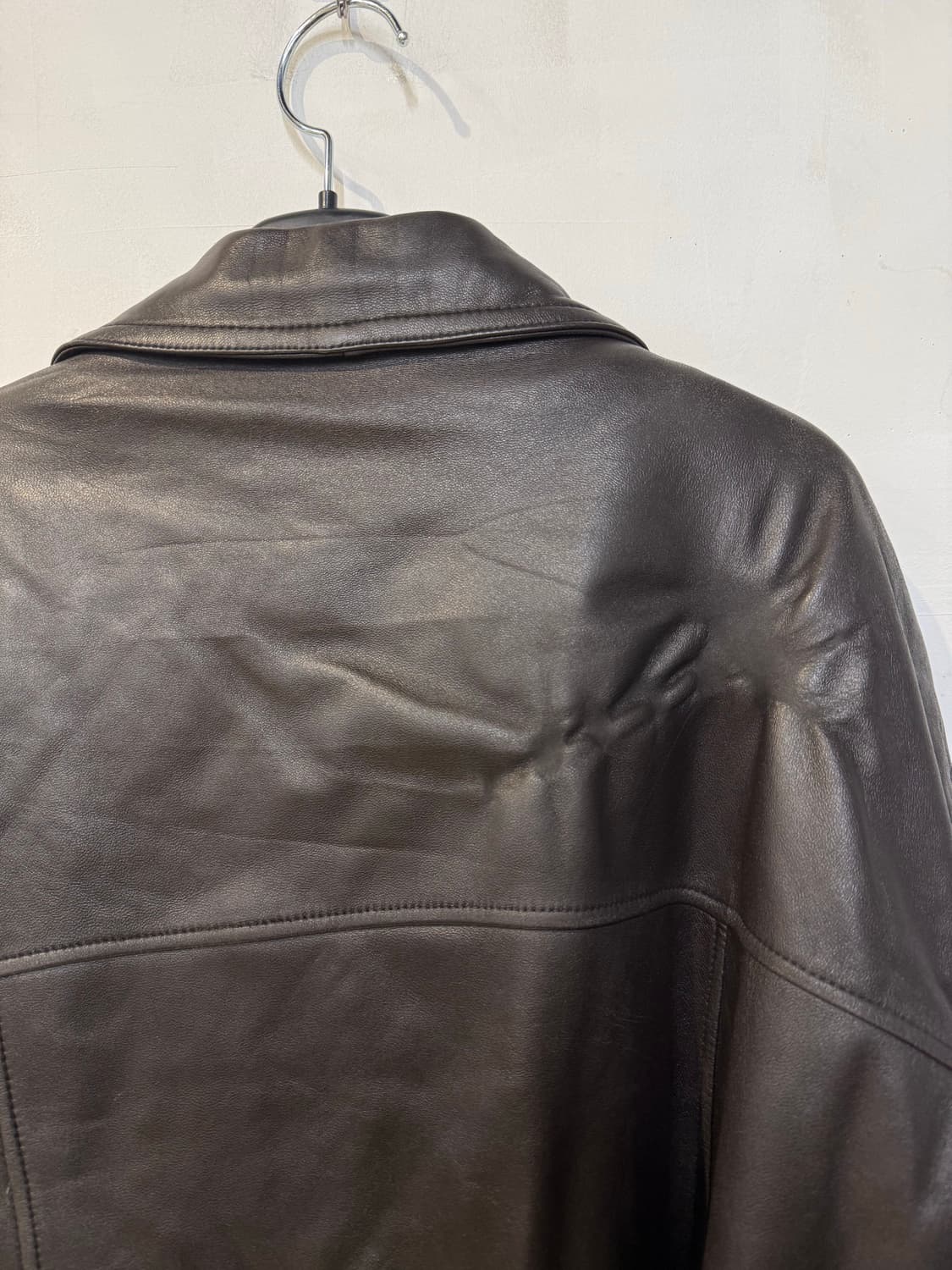 진도 90년대 브라운 레더자켓 상품이미지5