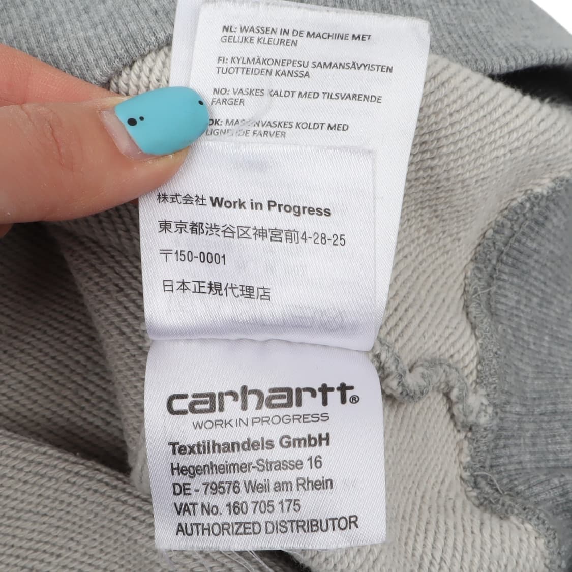 칼하트 윕 그레이 빅로고 후드티 상품이미지10