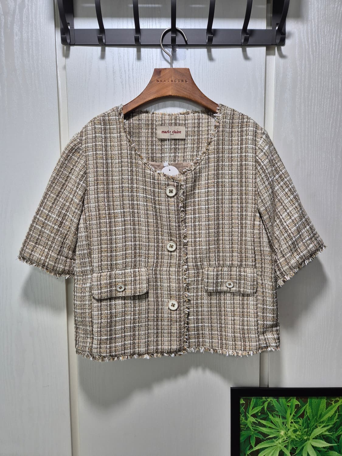 마리끌레르 트위드 반팔 자켓 셋업 상품이미지2