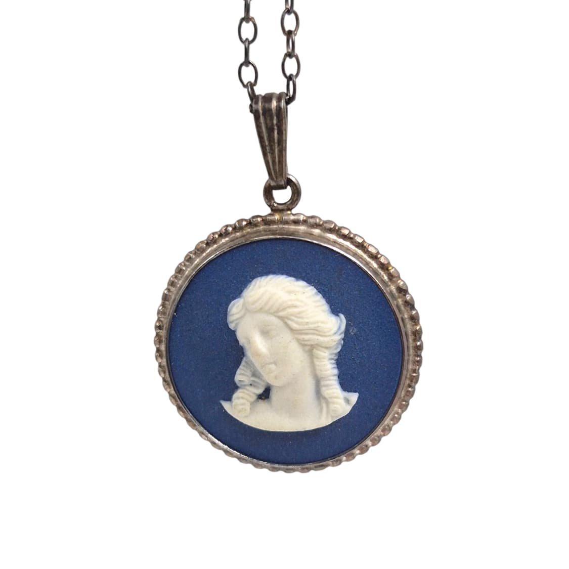 70s 영국 웨지우드 실버925 빅 카메오 목걸이 상품이미지1