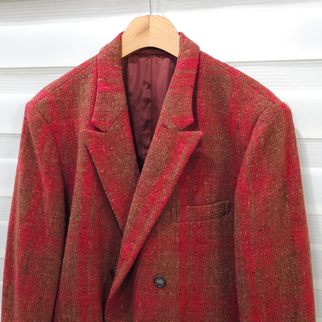 JAPAN 70-80s 더블 브레스티드 트위드울 자켓- 우먼프리 상품이미지2