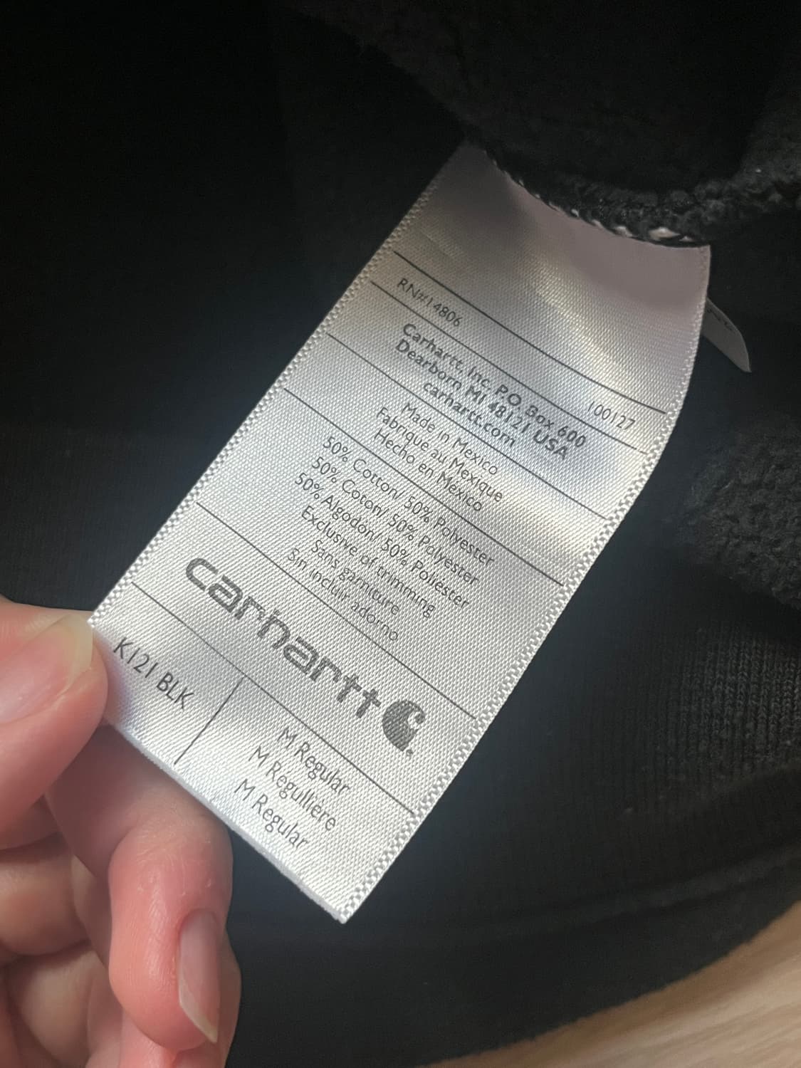 칼하트 미드웨이트 스웨트셔츠 후드티 블랙 상품이미지3